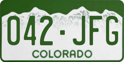 CO license plate 042JFG