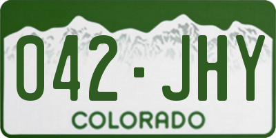 CO license plate 042JHY