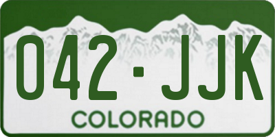 CO license plate 042JJK
