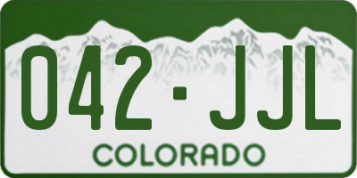 CO license plate 042JJL