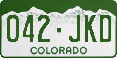 CO license plate 042JKD