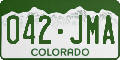 CO license plate 042JMA
