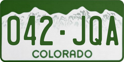 CO license plate 042JQA