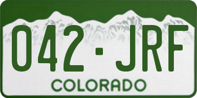 CO license plate 042JRF