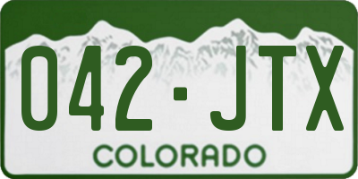 CO license plate 042JTX