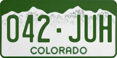 CO license plate 042JUH