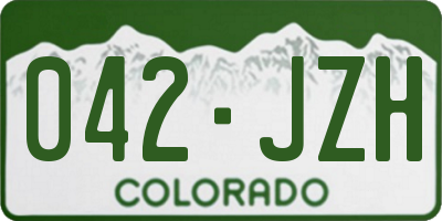 CO license plate 042JZH