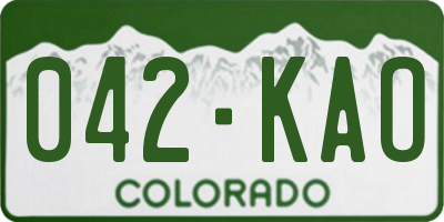 CO license plate 042KAO