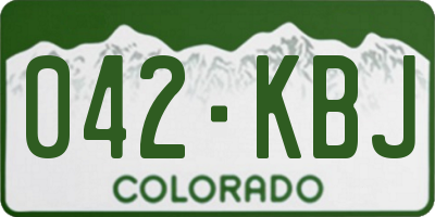 CO license plate 042KBJ