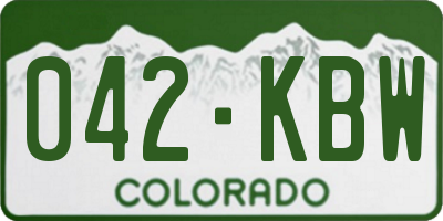 CO license plate 042KBW