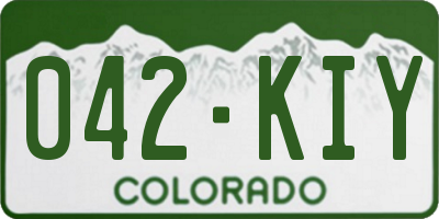 CO license plate 042KIY