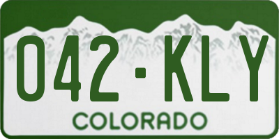 CO license plate 042KLY