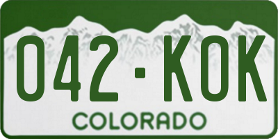 CO license plate 042KOK