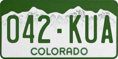 CO license plate 042KUA
