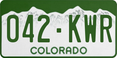 CO license plate 042KWR