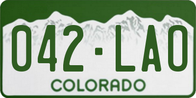 CO license plate 042LAO
