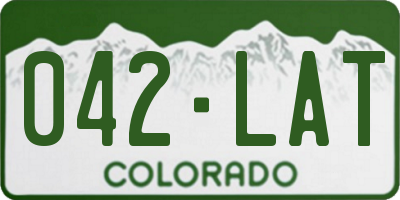 CO license plate 042LAT