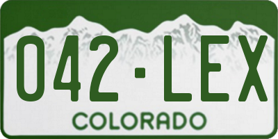 CO license plate 042LEX
