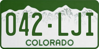 CO license plate 042LJI