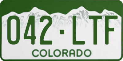 CO license plate 042LTF