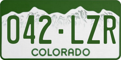 CO license plate 042LZR