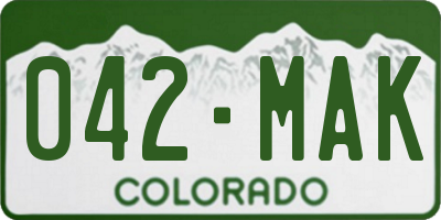 CO license plate 042MAK