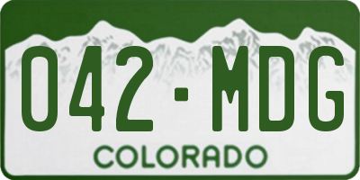 CO license plate 042MDG