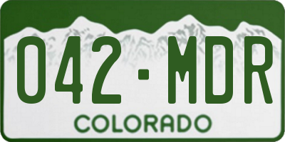 CO license plate 042MDR