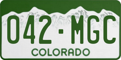 CO license plate 042MGC