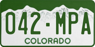 CO license plate 042MPA