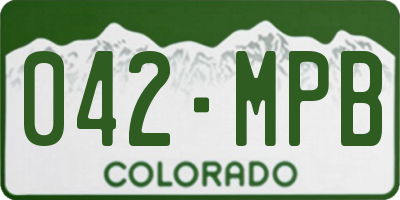 CO license plate 042MPB