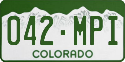 CO license plate 042MPI