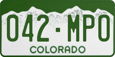 CO license plate 042MPO