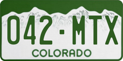 CO license plate 042MTX