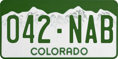 CO license plate 042NAB
