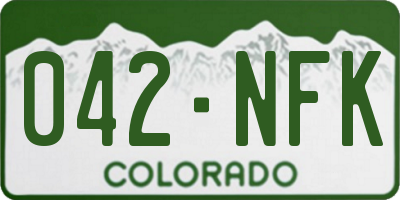 CO license plate 042NFK