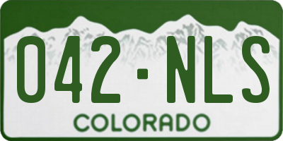 CO license plate 042NLS