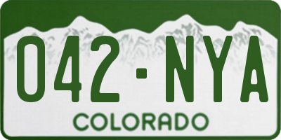 CO license plate 042NYA