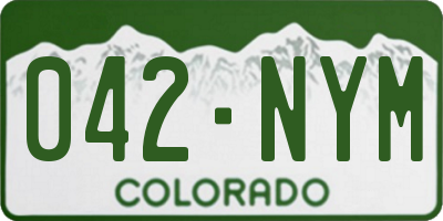 CO license plate 042NYM