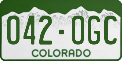 CO license plate 042OGC