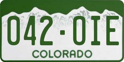 CO license plate 042OIE