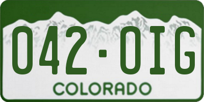 CO license plate 042OIG