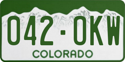 CO license plate 042OKW