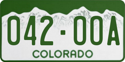 CO license plate 042OOA