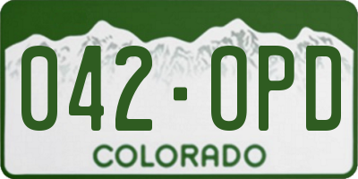 CO license plate 042OPD