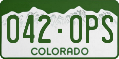 CO license plate 042OPS