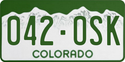 CO license plate 042OSK