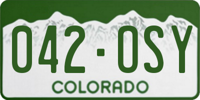 CO license plate 042OSY