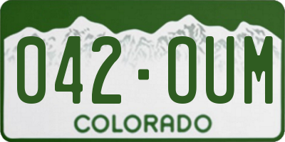CO license plate 042OUM
