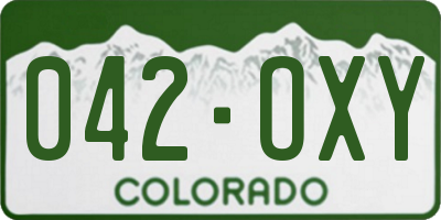 CO license plate 042OXY